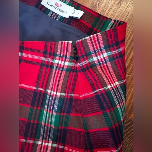 VINEYARD VINES Tartan Plaid Scallop Mini Skirt Wool Holiday - Picture 8 of 9